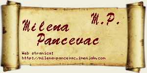 Milena Pančevac vizit kartica